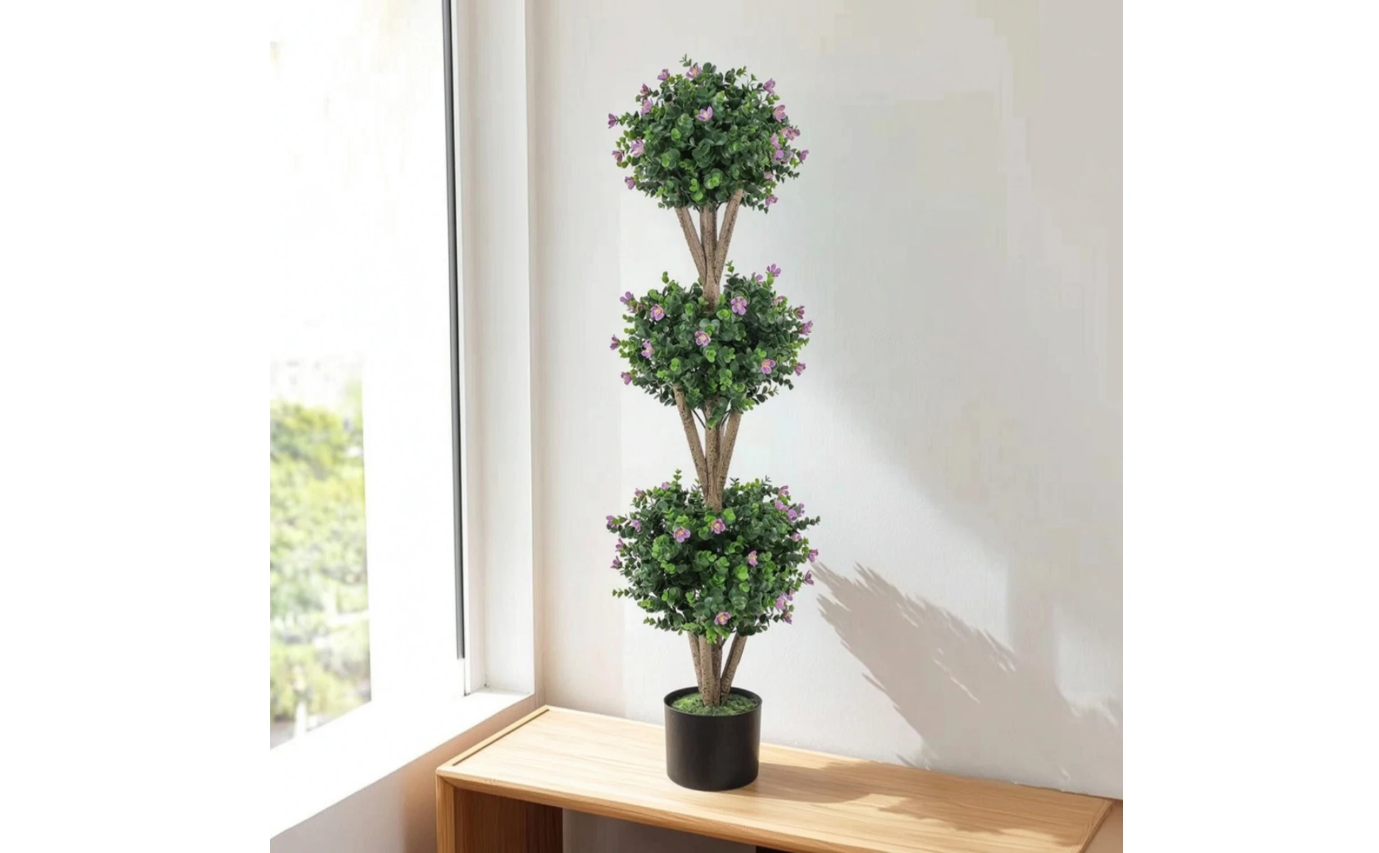 Triple Ball Topiary Tree Indoor Outdoor Artificial Topiary Tree Plant Realistic Faux for Entryway, Porch Triple Ball Topiary Tree Indoor Outdoor Artificial Topiary Tree Plant Realistic Faux for Entryway, Porch
