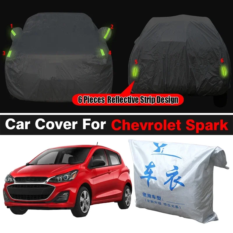 

Full Car Cover Auto Anti-UV Sun Shade Snow Rain Wind Resistant Cover For Chevrolet Spark Matiz Exclusive Joy Taxi Beat