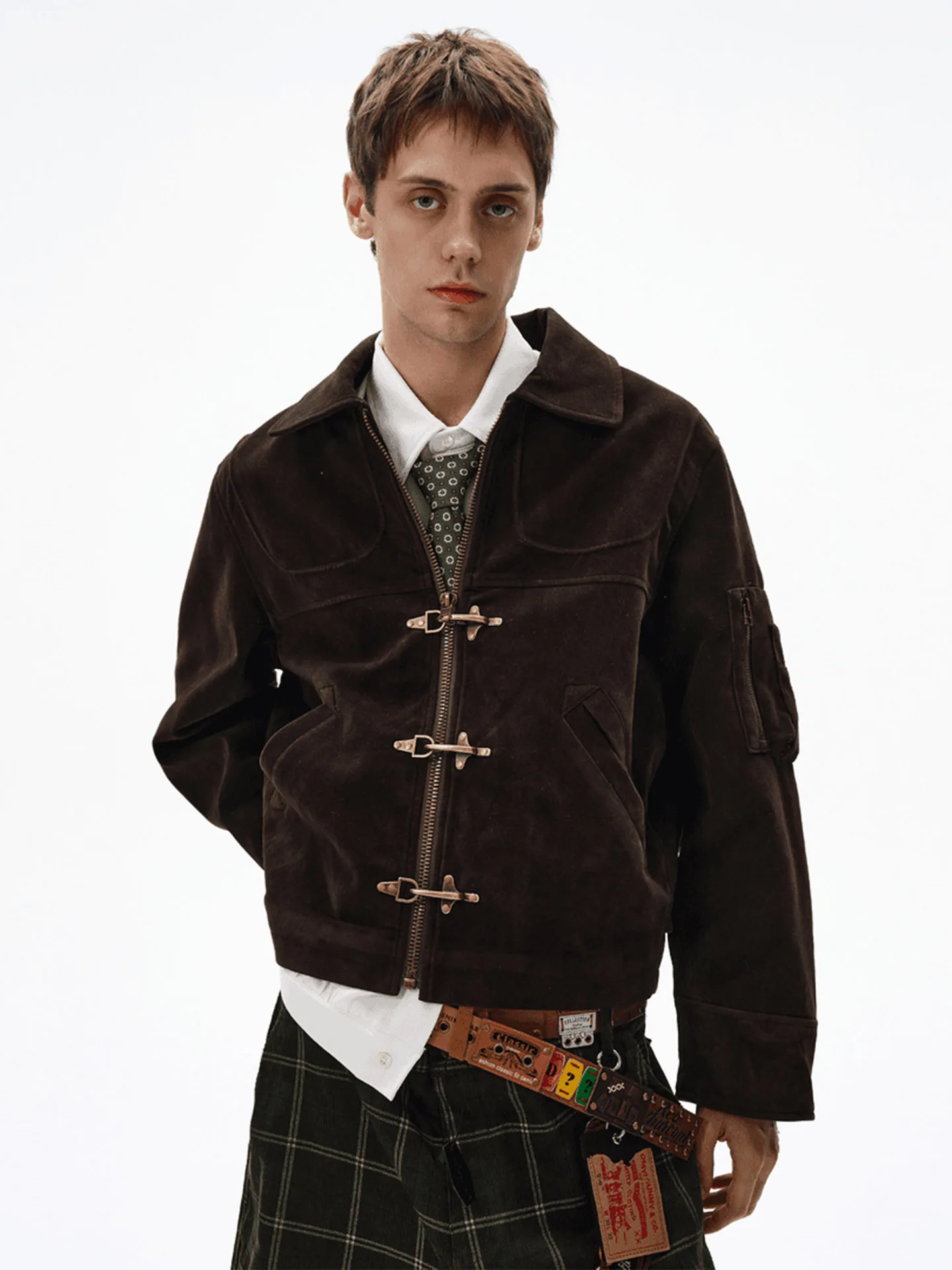 

Ретро-куртка из замши в американском стиле для мужчин и женщин, повседневная свободная верхняя одежда для пар, винтажный стиль Aircrt Bule