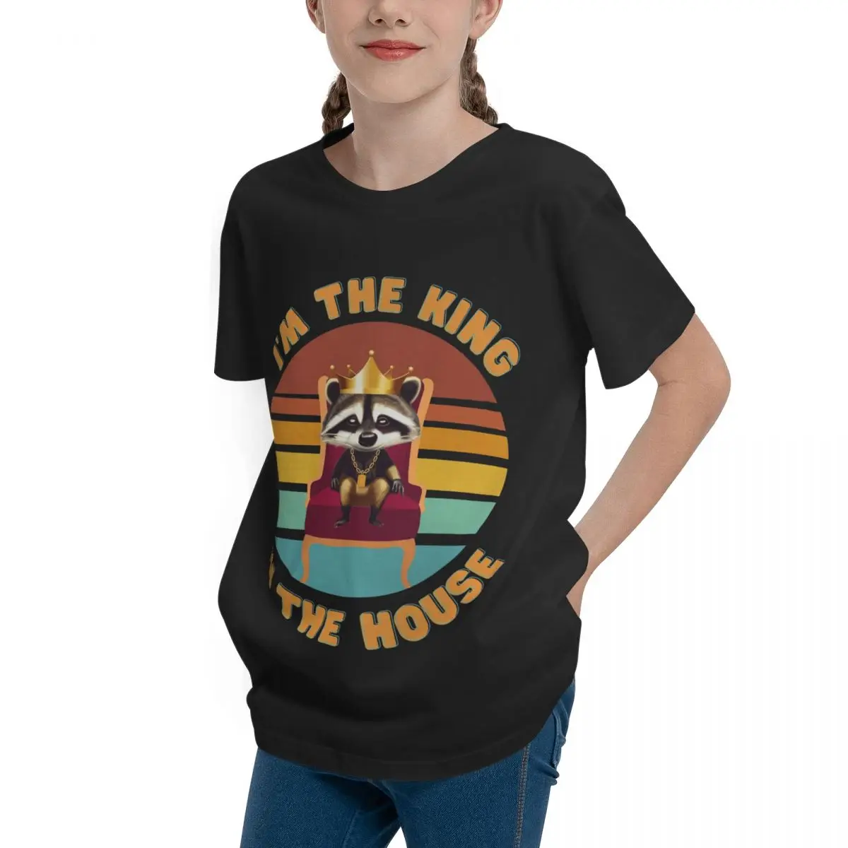 A Cool Raccoon Who S King In The House Cla Top quality T-shirts Graphic Vintage Funny Sarcastic Home Sexy Teenagers T-Shirt