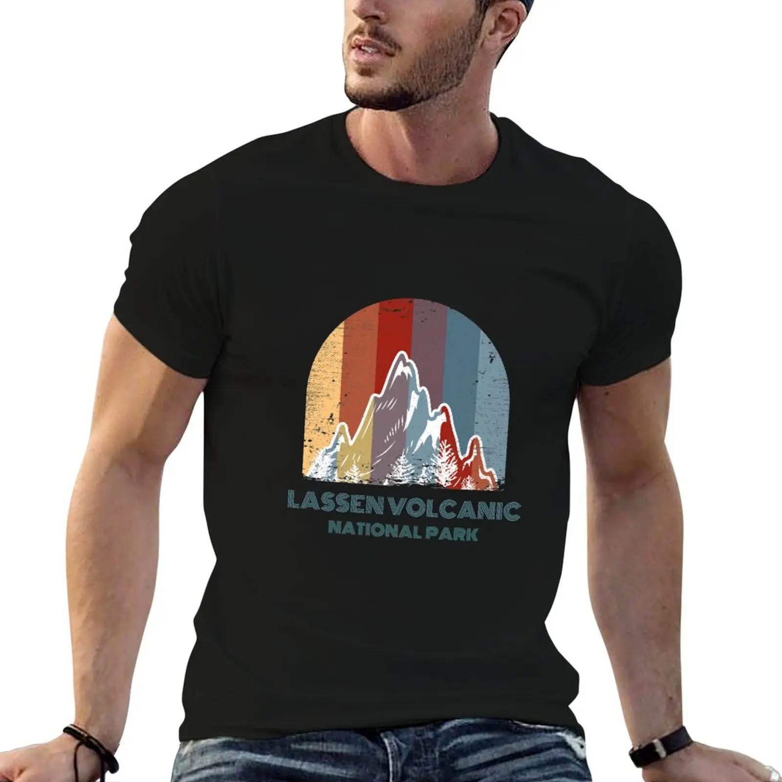 T-Shirt Lassen Volcanic Park California pour hommes, t-shirts décontractés et amusants pour hommes, t-shirt graphique