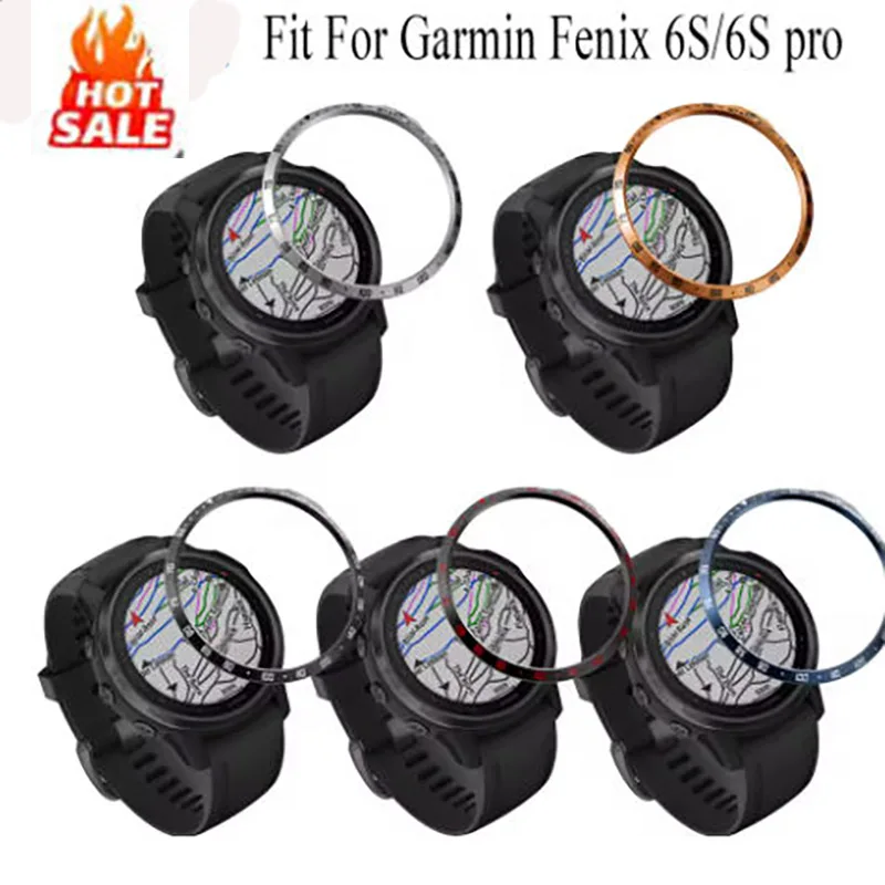 Styling Frame Case for Garmin Fenix 6S/6S Pro/6S sapphire Smart Watch Stainless Steel Cover Anti-scratch Protection Bezel Ring