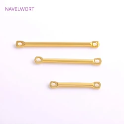 Wholesale 18K Gold Plated 15mm 20mm 25mm Bar Link Component Brass Two Holes Stick Strip Connector DIY Jewelry Making Accessories