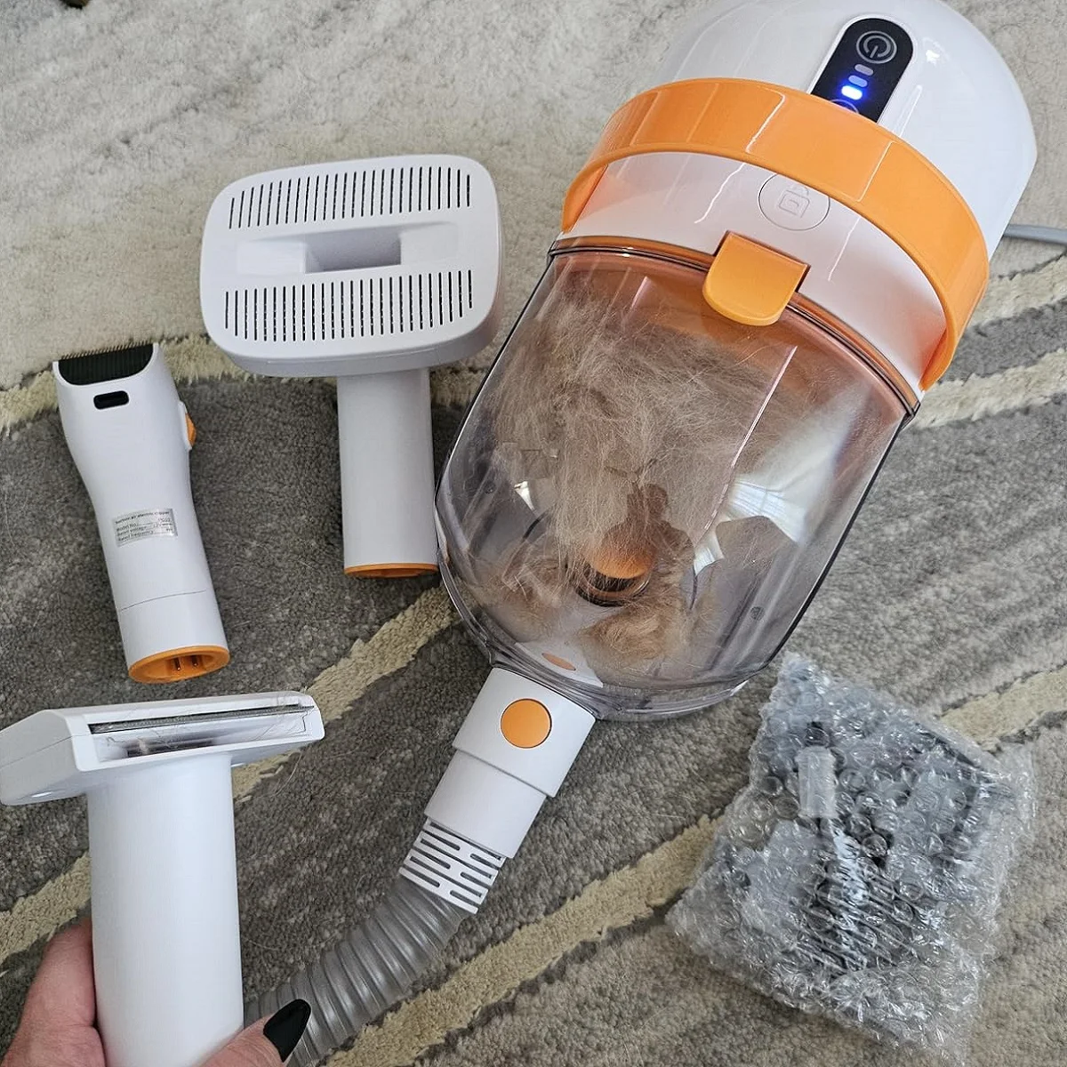 USA Free Ship 12000Pa Professional Dog Grooming Vacuum Tool Carpet Sofa Hair Remover Clipper Combs Brush Pet Cleaning Groom Kits