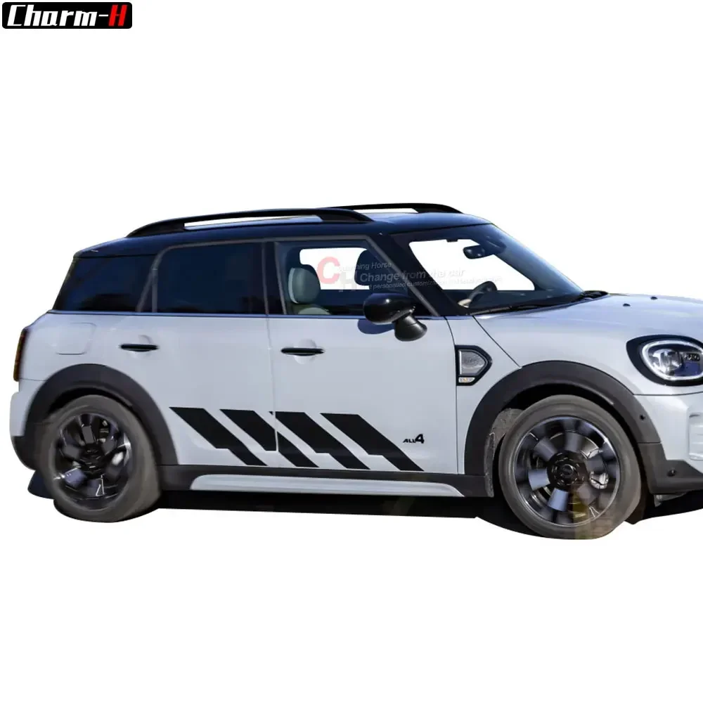 2 قطعة تصفيف السيارة الجانب تنورة سباق المشارب الشارات ديكور ملصق الرسومات لميني كوبر كونتري مان F60 2017-الحاضر #6
