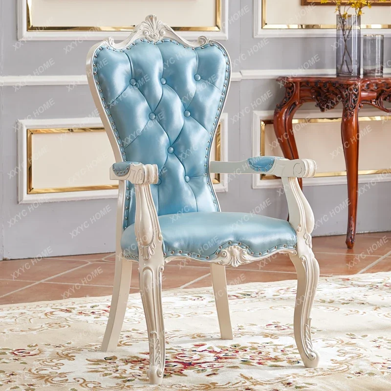 Y European Solid Wood Dining Chair Princess Lazy Throne Luxury Lounge Chair Fashion Butterfly Ergonomic