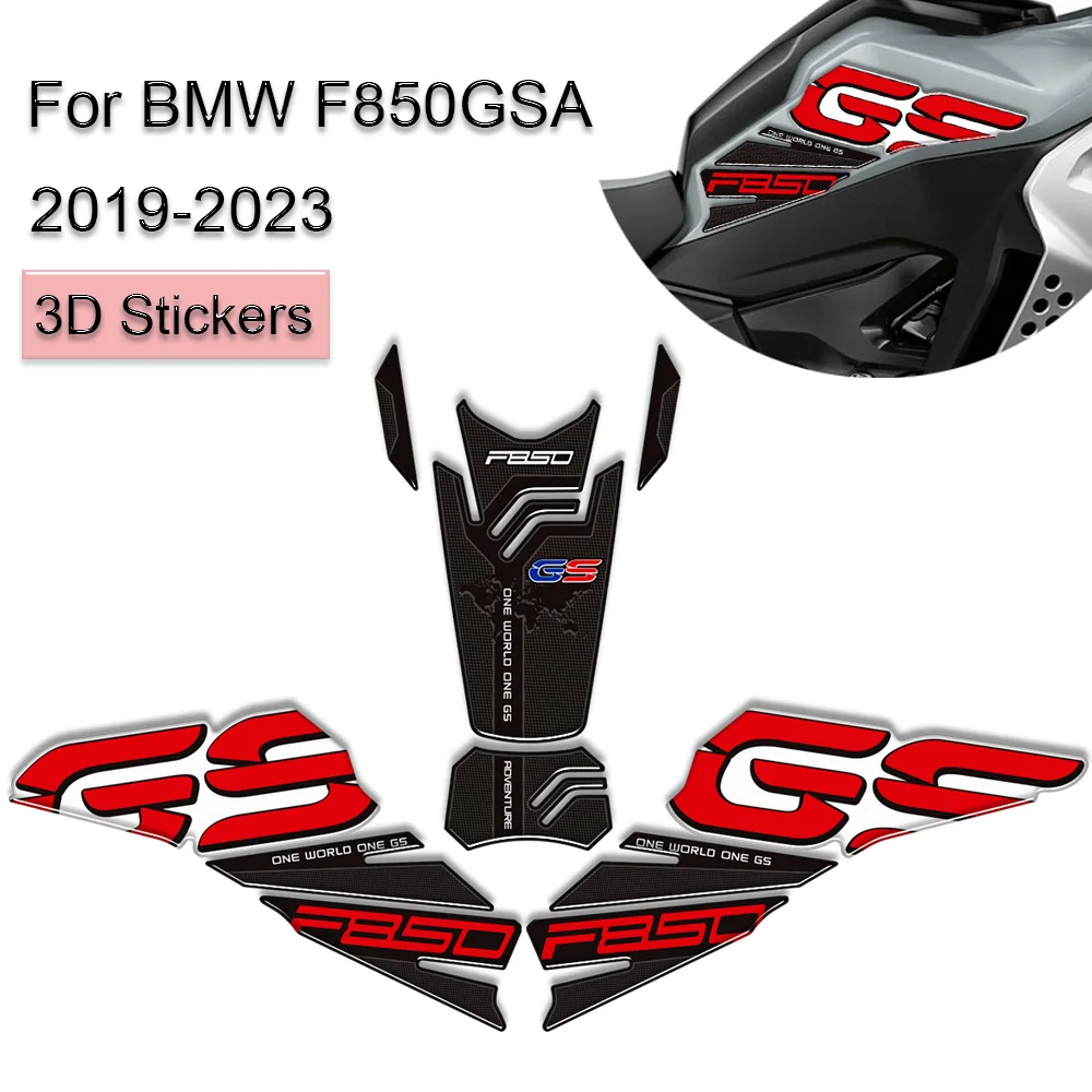 Tank Pad Grips Stickers Protection Gas Fuel Oil Kit Knee For BMW F850GS F 850 GS GSA F850 ADV Adventure 2019-2023