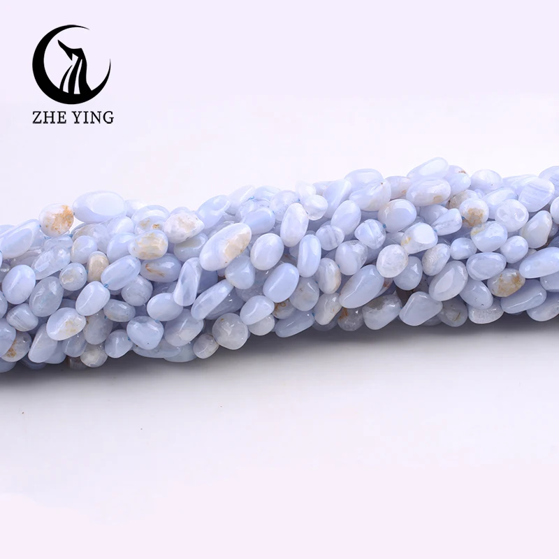 Zhe ying 10 Strang/Los natürliche blaue Spitze Achat Perlen lose unregelmäßige Edelsteine Nuggets Perlen für DIY Schmuck herstellung