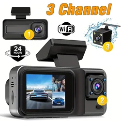 3 Channel WIFI Dash Cam for Cars Camera Black Box Video Recorder Rear View Camera for Vehicle Car DVR car accessories