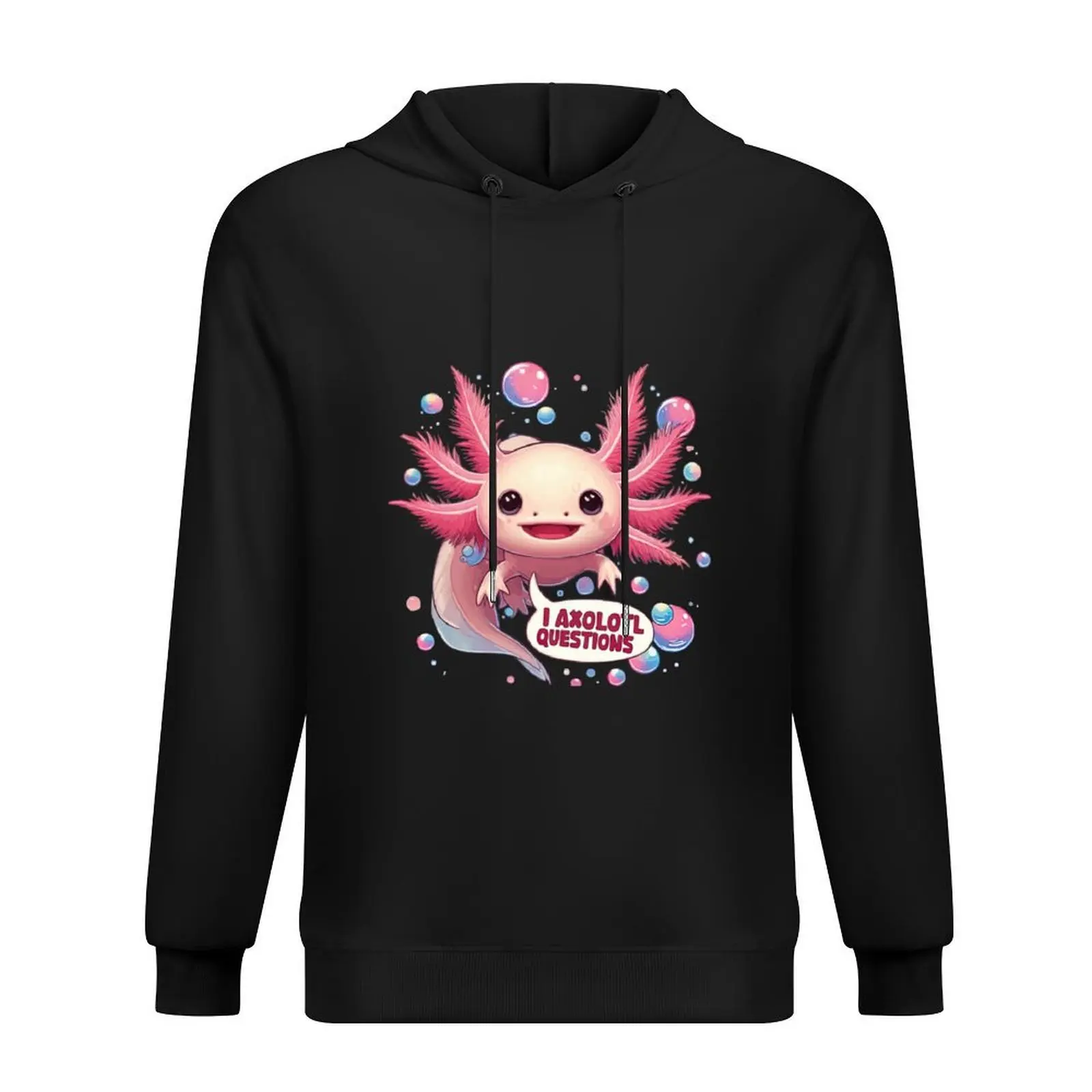 

I Axolotl Questions Kawaii Axolotl Funny Pink Axolot Hoodie mens clothing blouse new in hoodies and blouses