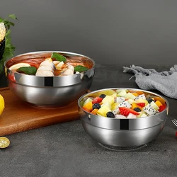 Stainless Steel Bowls Set Rice Fruit Salad Soup Dish Bowl Food Plates Heat insulation Anti-scalding Kitchen Tableware