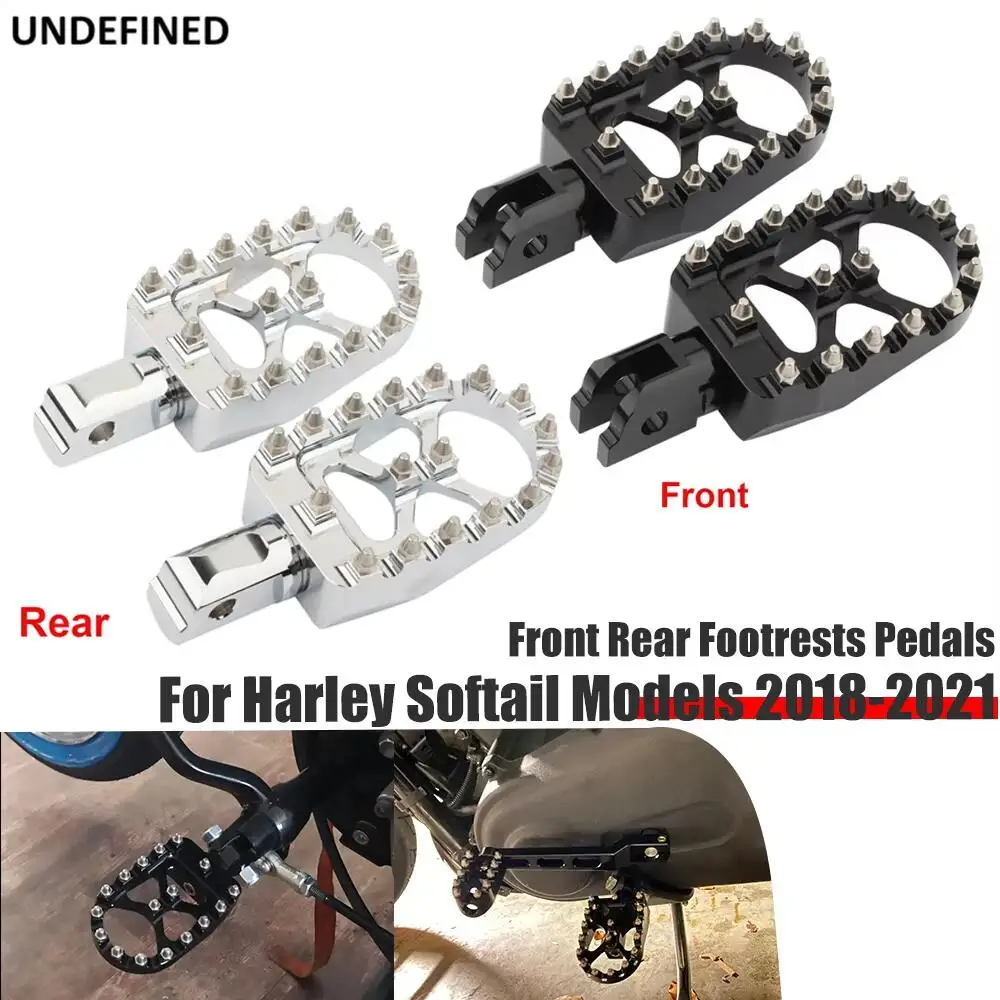 MX Wide Foot Pegs Softail Front Rear Footrests for Harley Softail Fatboy Street Bob FXBB Breakout Slim FLSL FXFB FXDR 2018-2021