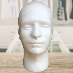 Male Mannequin Head Round Base Lightweight Foam Wigs Head Model and Display Hair, Hats and Hairpieces for Glasses Headset Wigs