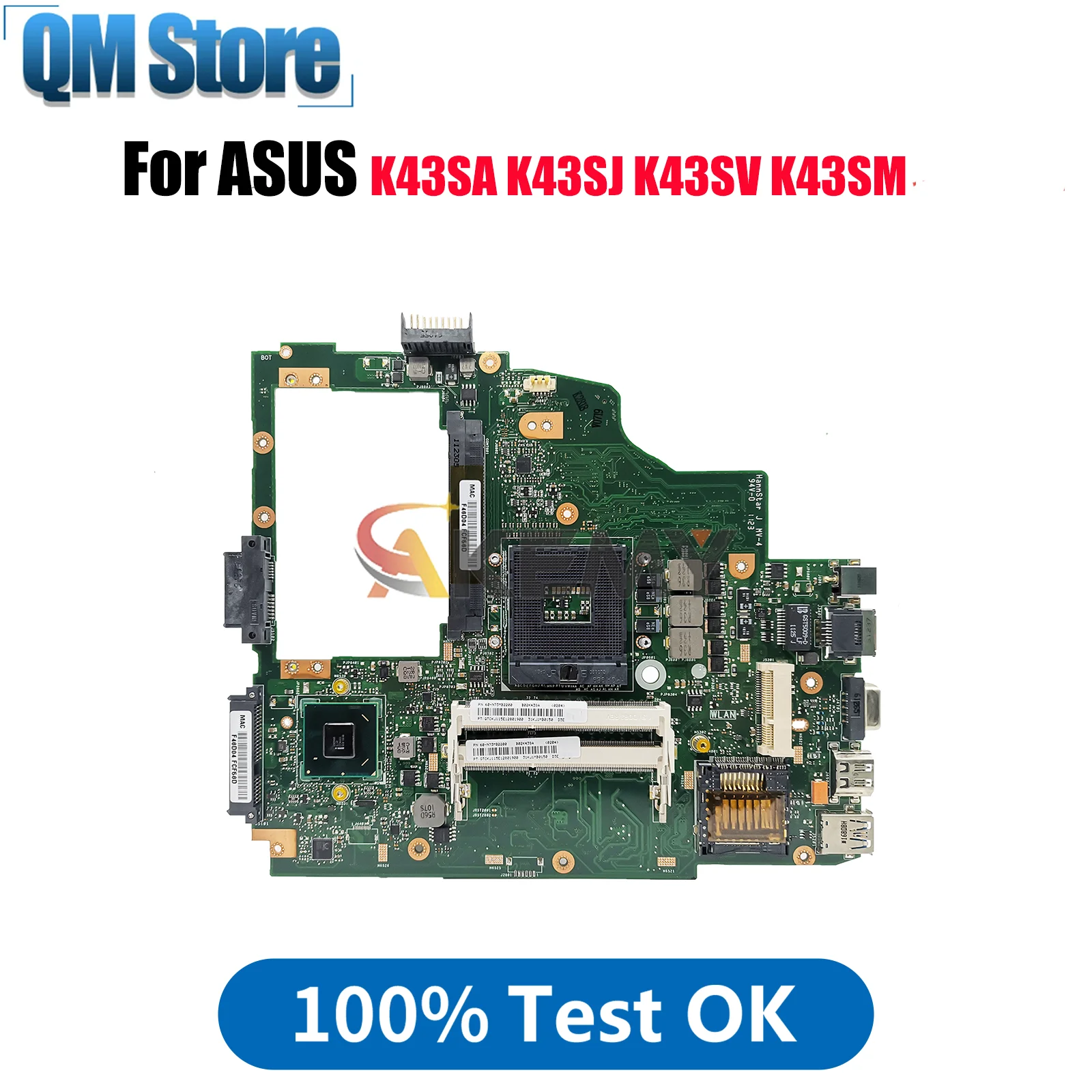 

Материнская плата K43SA для ноутбука ASUS K43SM X43S K43SD K43SJ K43S K43SV A43S, материнская плата для ноутбука в наличии, 100% тестирование, ОК, быстрая доставка