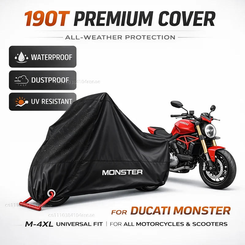 

Чехол для мотоцикла DUCATI Monster 796 Hypermotard Monster 696 695 2015 190T, водонепроницаемый, пылезащитный, с защитой от ультрафиолета, всесезонный