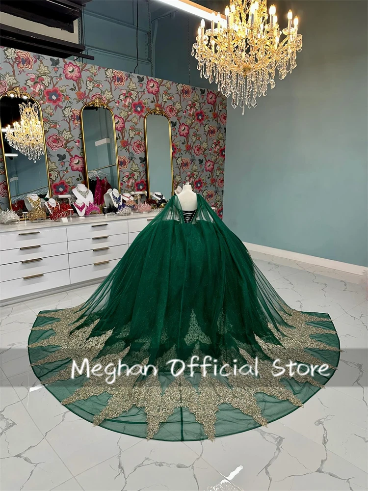 Vestidos De graduación De quinceañera brillantes personalizados, Apliques De encaje dorado, 15 Vestidos dulces con tirantes finos, Vestidos De 15 anos