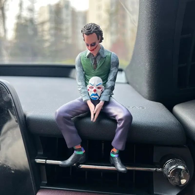 10cm Roof Decoration Joker Heath Ledger Sitting Posture Figures Car Doll Tail And Roof Pendant Model Statue Collectable Toys - view 4