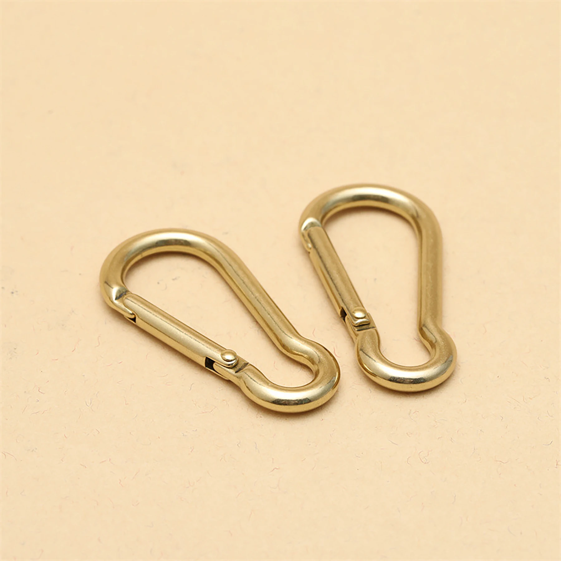 large 2.4 inch Solid brass B Oval Spring load quick release Snap carabiner keychains Hooks clip Purse Shoulder Strap EDC FOB