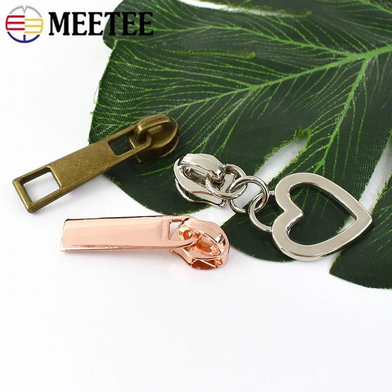 10/20Pcs Meetee 5# Slider for Zipper Nylon Zippers Puller Coat Tent Zip Closure Pulls Headparts Zips Repair Kits Bag Accessories