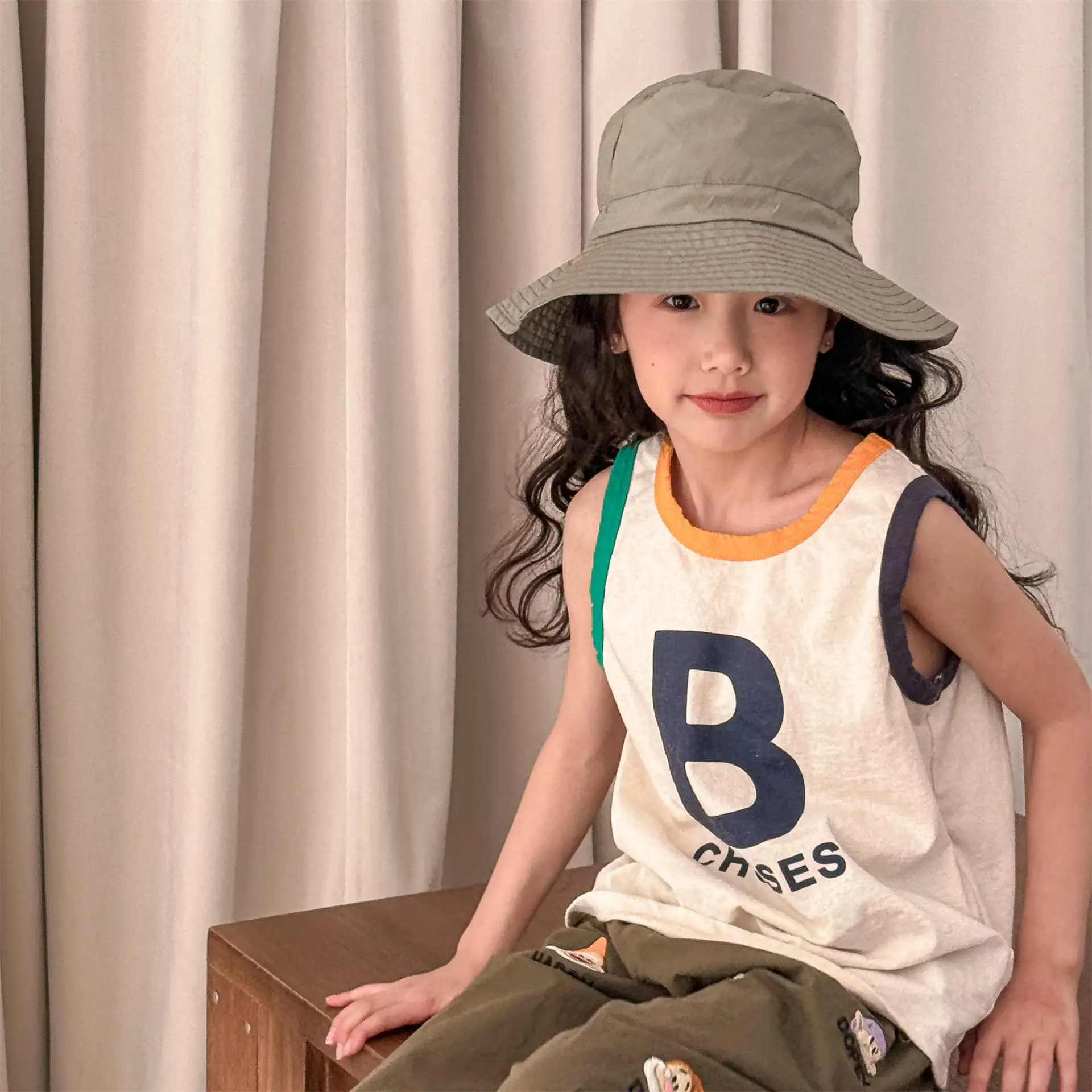 

2025 Summer New Children Sleeveless T Shirts Letter Print Girls Vest Baby Thin Cotton Tops Kids Boys Casual Versatile T Shirt
