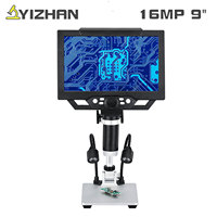 YIZHAN 1600X Digital Microscope For Soldering G1600 9 Inch HD LCD 16MP Electronic Microscopes Continuous Amplification Magnifier