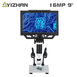 Microscopio digitale YIZHAN 1600X per saldatura G1600 9 pollici HD LCD 16MP microscopi elettronici lente d'ingrandimento a amplificazione continua