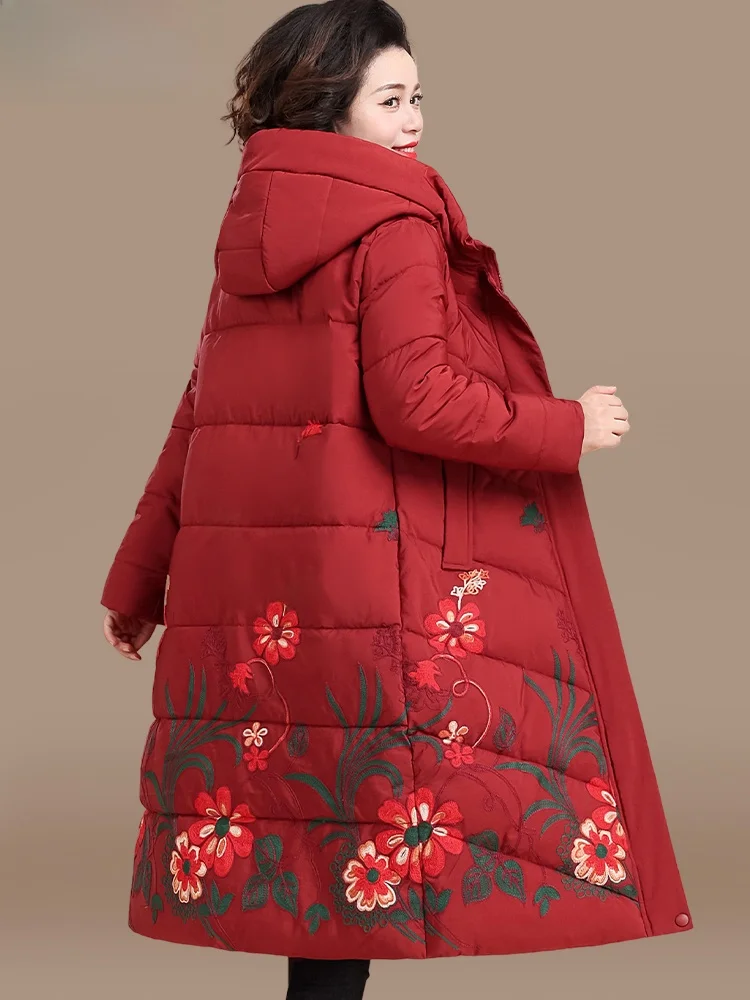 

Long down Jaet Women's Faionable Loose Fit Zipper Closure Cotton Coat for Middle-Aged Mothers And ly Ladies