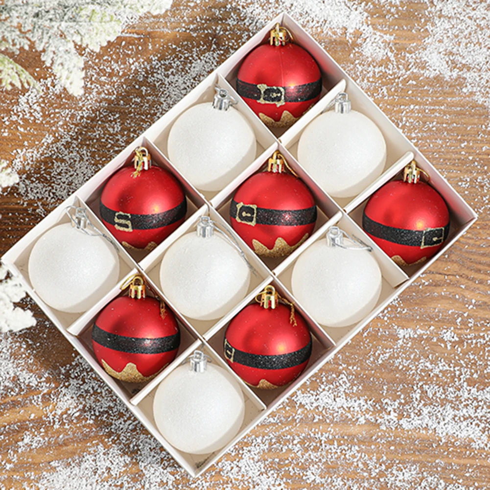 

Set of Twelve Decorative Christmas Balls Enhance Your Tree with These Stylish Easy to Hang Ornaments Measuring Six Centimeters
