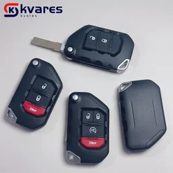KVARES For 2018 2019 Jeep Wrangler 68416-782AA OHT1130261 68416-782AA 3Btn Keyless Flip Smart Key 433MHz With OEM PCF7939M Chip