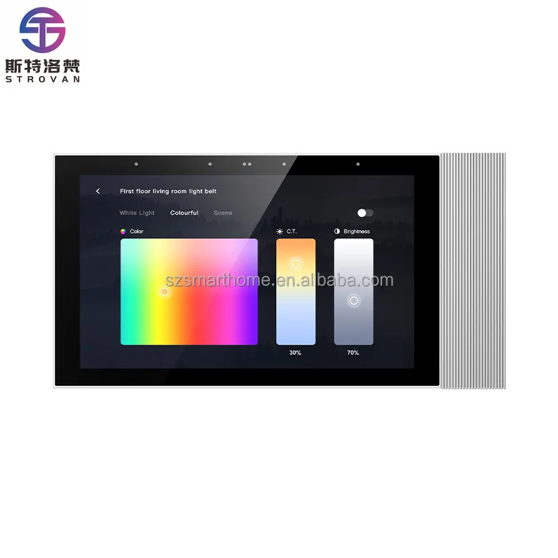 STLF FX Tuya 7 Inch HD LCD Touch Control Panel Android Smart Home Central Control Gateway with Audio Music Play Light-dimmer Fun