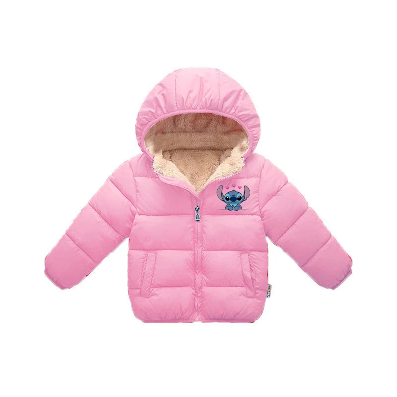 Disney Kinder-Baumwolljacke mit Kapuze, Cartoon-Motiv, einfarbig, Reißverschluss vorne offen, für Jungen und Mädchen
