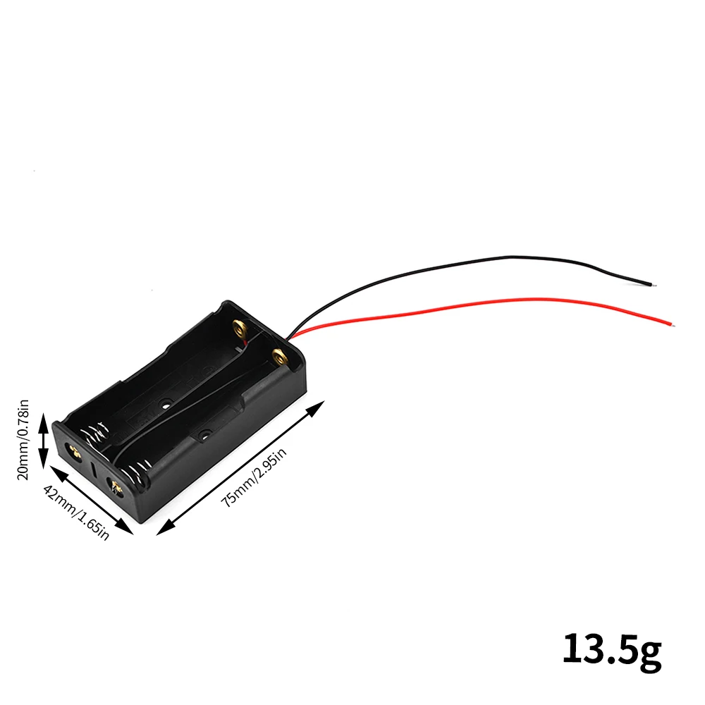 18650 Parallel 3.7V Battery Holder PP Soft Rubber Material 1007# 26AWG Battery Holder with Cable Brass Durable