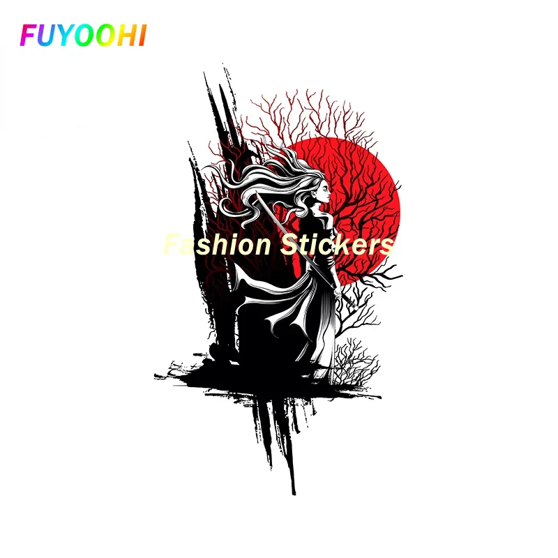 FUYOOHI Stickers Creative  Samurai Warrior Vinyl Car Sticker Scratch-Proof Sunscreen Decor Camper Windows Graffiti Decal