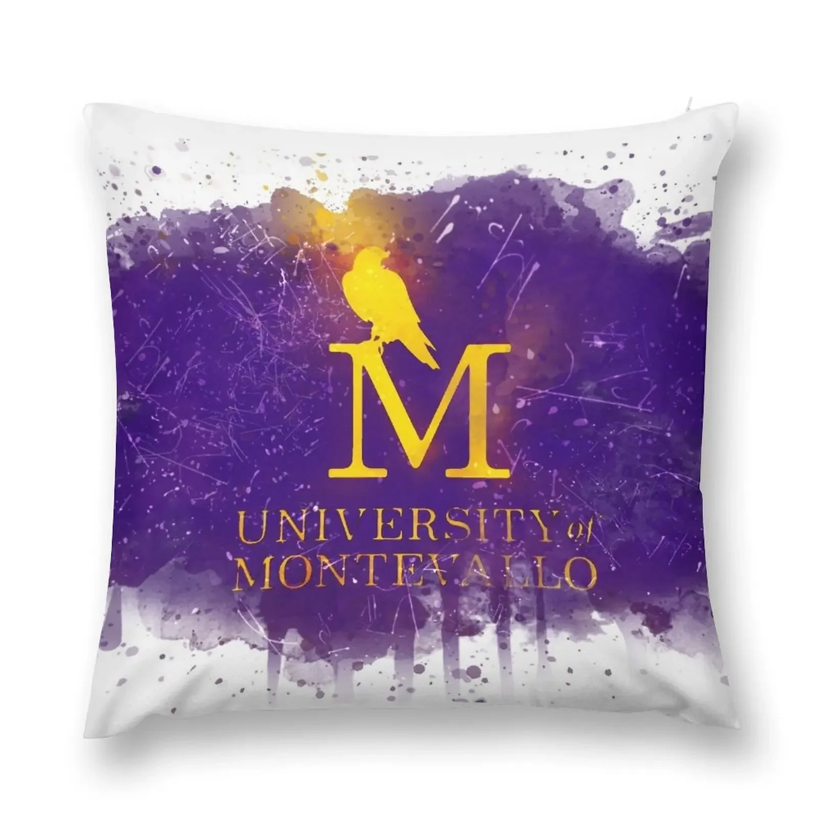 University of Montevallo Rustic Watercolor Logo Throw Pillow Throw Pillow Sofa Covers pillow