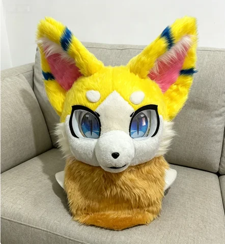 Handmade Japanese-style cat fur suit mascot headgear, gloves and accessory set for Halloween fox cosplay role-playing