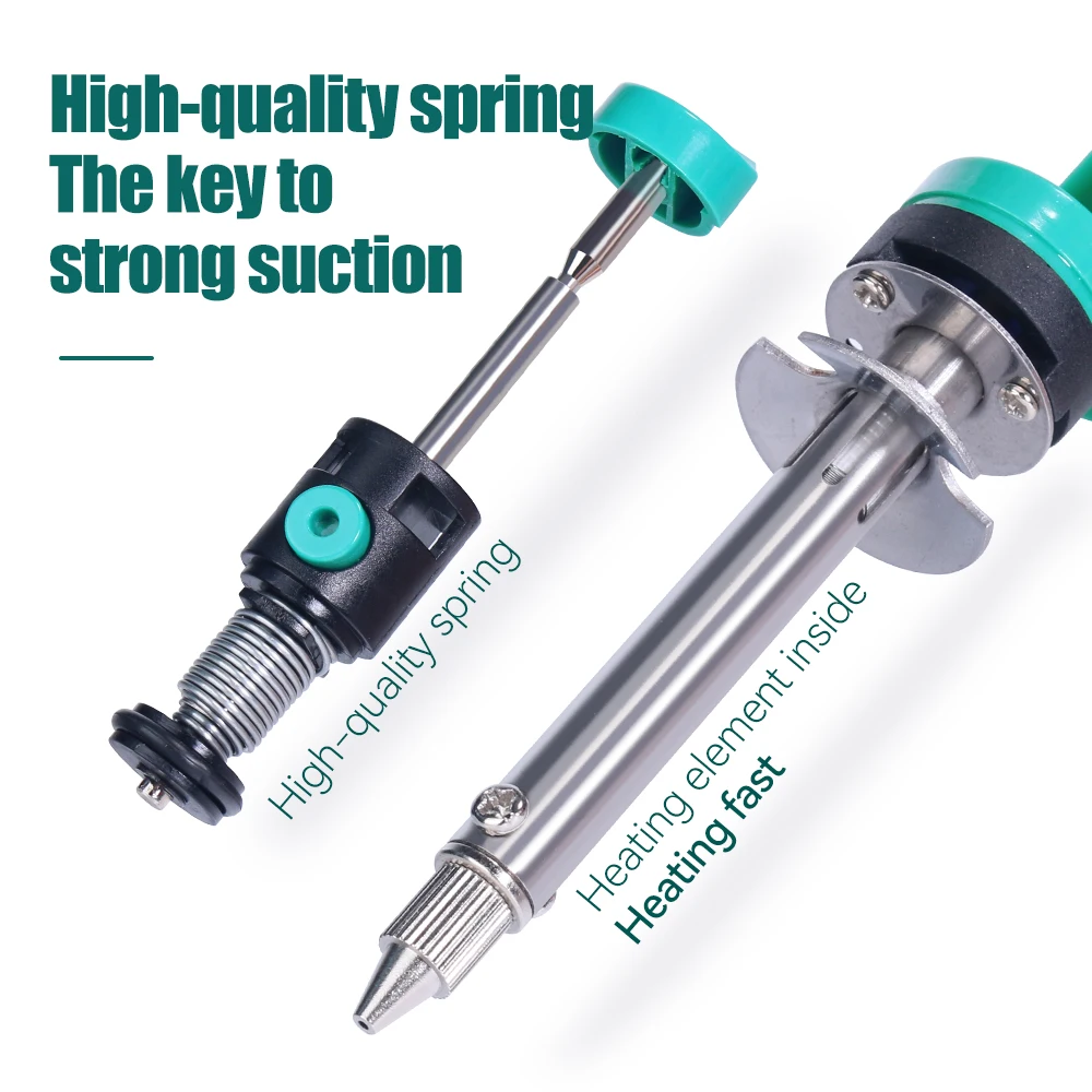 YIHUA 929D-V Tin Sucker Electric Desoldering Iron Solder Sucker Desoldering Pump With Nozzles Through-Hole Desolder  Sucker Core