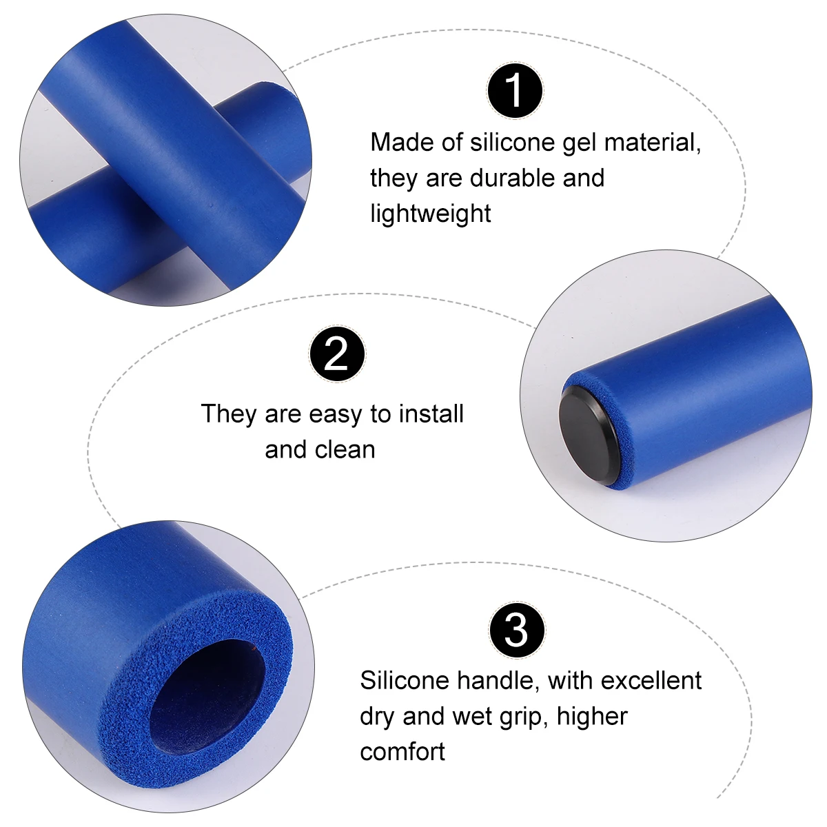 

2 Pairs Bicycle Grip Handle Anti-slip Cover Handlebar Covers Bike Refit Parts Durable Silicone Grips Simple