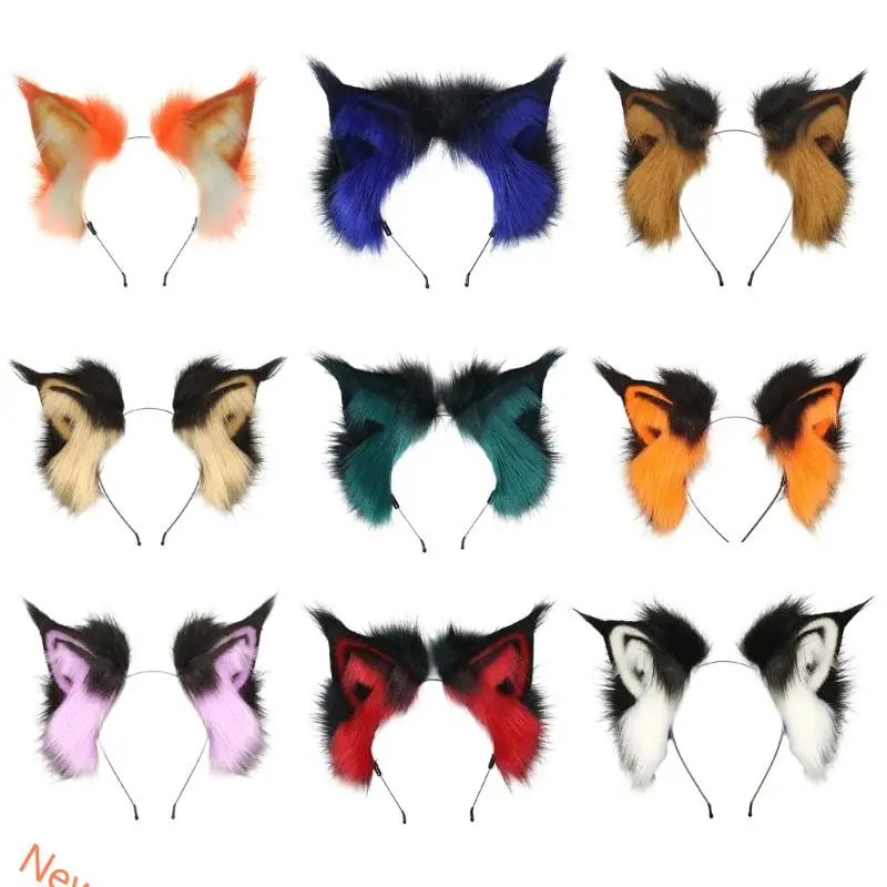 

Стильная повязка на голову с ушками животных, удобные шиньоны, аксессуар для волос, регулируемая повязка для волос с кошачьими