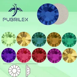 PUBRILEX Crystal Glass Flatback Rhinestones 2058 NO Hotfix Strass DIY Rhinestone Nail Art Craft Garment Dress Decoration