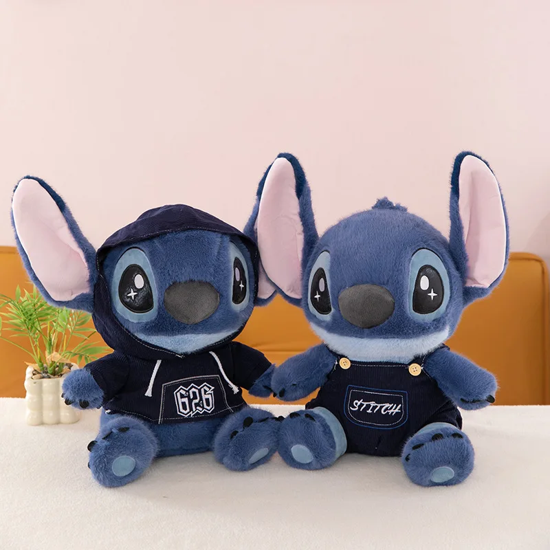 

28cm Disney Stitch Plush Doll Cute Anime Stuffed Toy With Overalls Home Room Decoration Accessories Girls For Boys Birthday Gift