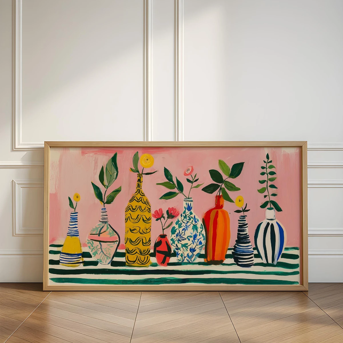 Matisse Florals Abstract Canvas Prints Poster Large Horizontal Botanical Colorful Vase Still Life Art Prints Wall Art Home Decor