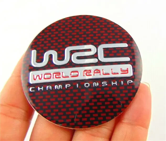 56 مللي متر WRC العالم رالي شعار سيارة عجلة مركز محور قبعات شارة شعارات ملصق لاصق لامع ورائع #2