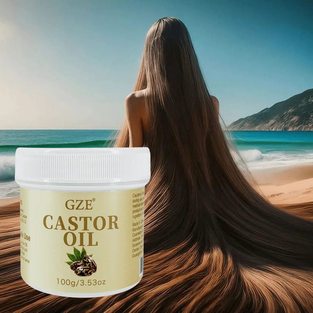 

GZE Castor Oil Hair Oil Pressing Oil Deep Conditioning Repair Split Ends Anti-Breakage Silky Hair For Dry Hair Hydrating