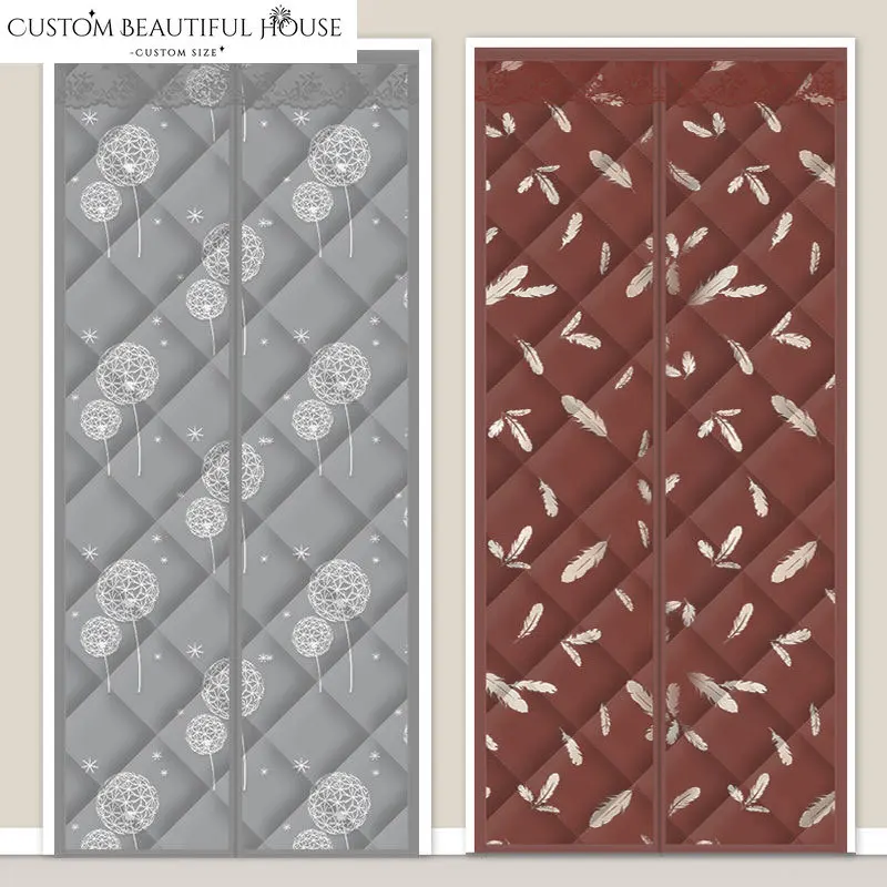 Custom Size Thickened Magnetic Screen in Winter Cold Warm Isolation of Noise Windshield Partition Bedroom Door Curtain Decor