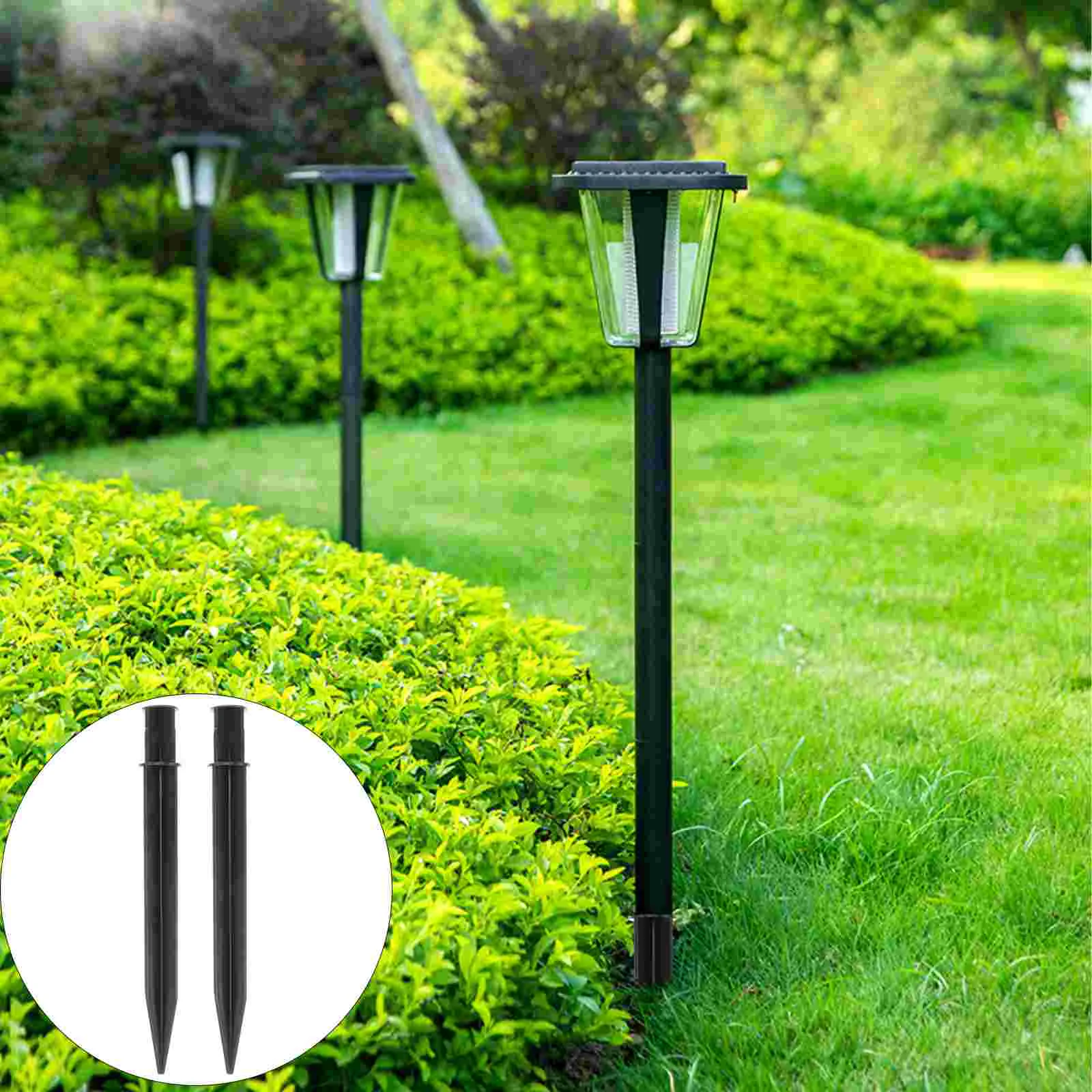 8 Pcs Outdoor Solar Lamp Ground Spike Holder Landscape Spikes Lawn Light Plastic Easy Assembly Lightweight Steady