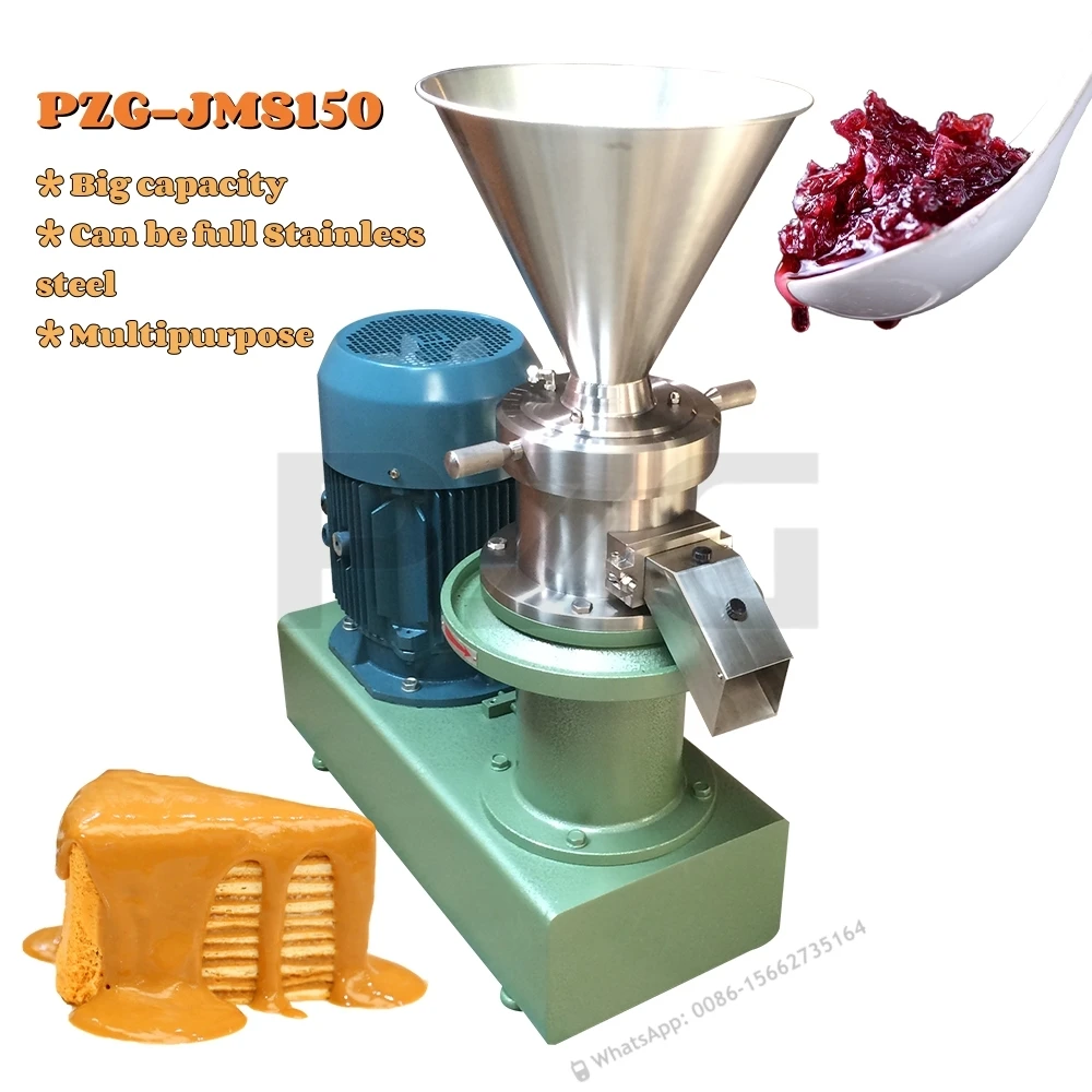 Industrial Jms150 Sesame Tahini Make Processing Soy Milk Mill Cocoa Bean Cashew Nut Peanut Butter Milling Colloid Mill Machine