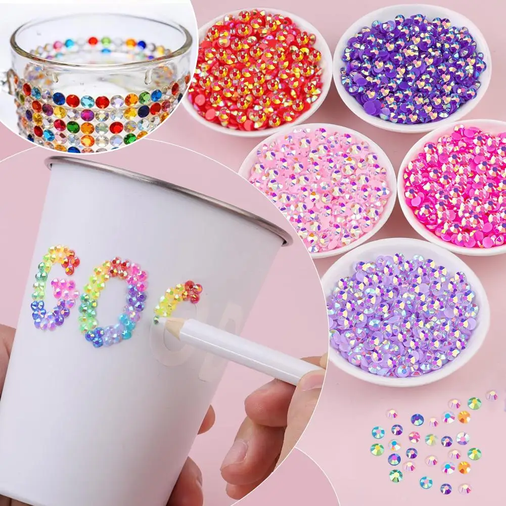 

12000 шт. разноцветных полимерных стразов 3 мм с плоским дном для рукоделия, декора книг, одежды, обуви, ногтей