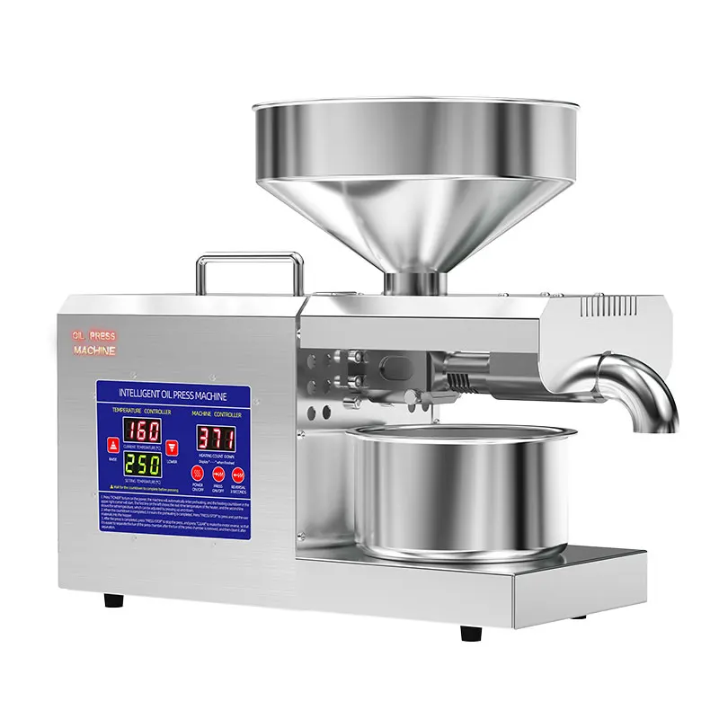 New Upgrade 8L Hopper Commercial Electric Stainless Steel Automatic Oil Press Machine 24 Hour Oil Pressing Cold Hot Extractor