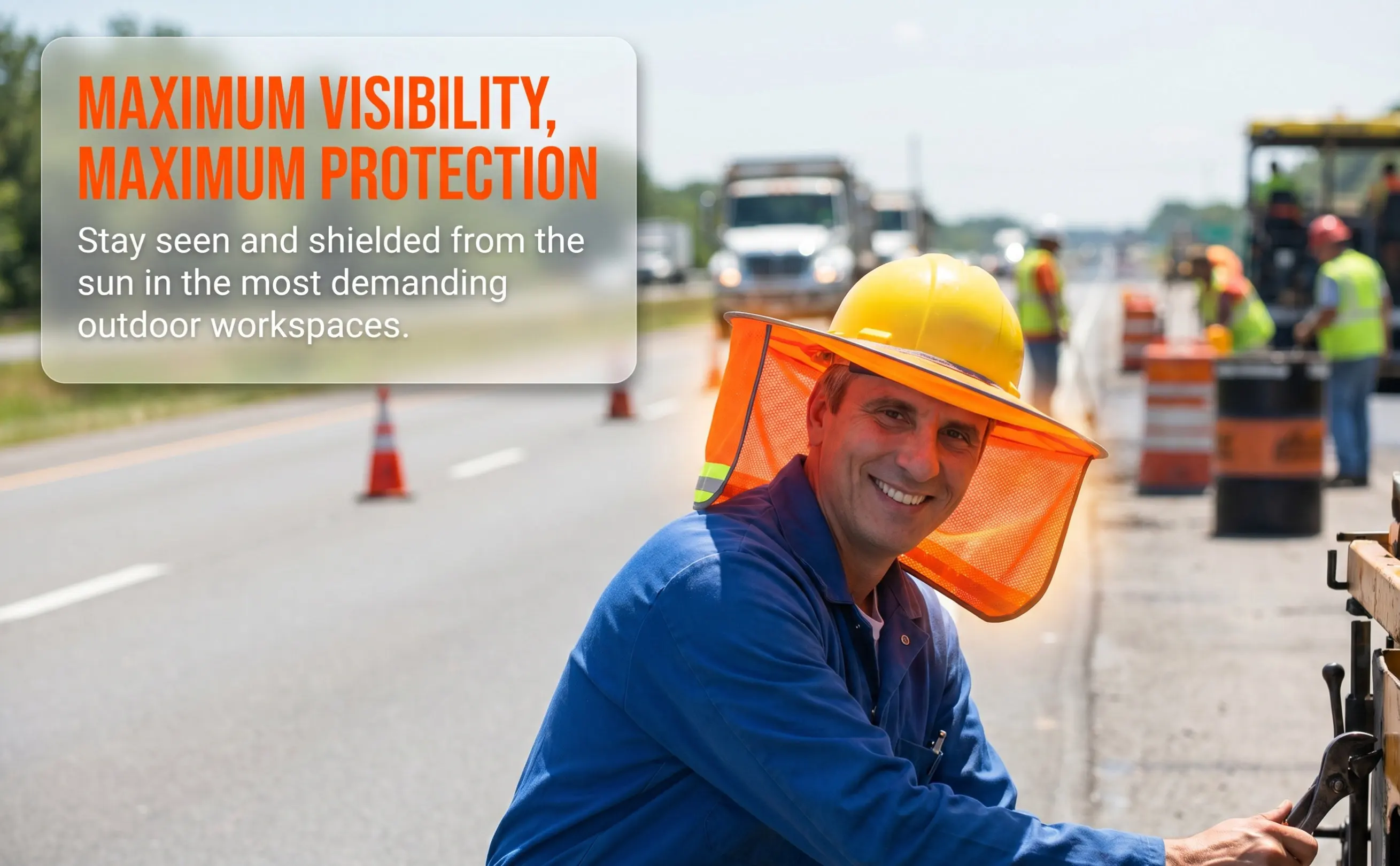 2Pcs Full Brim Hard Hat Shade Safety Neck Cover Lightweight Breathable Reflective Visor Construction