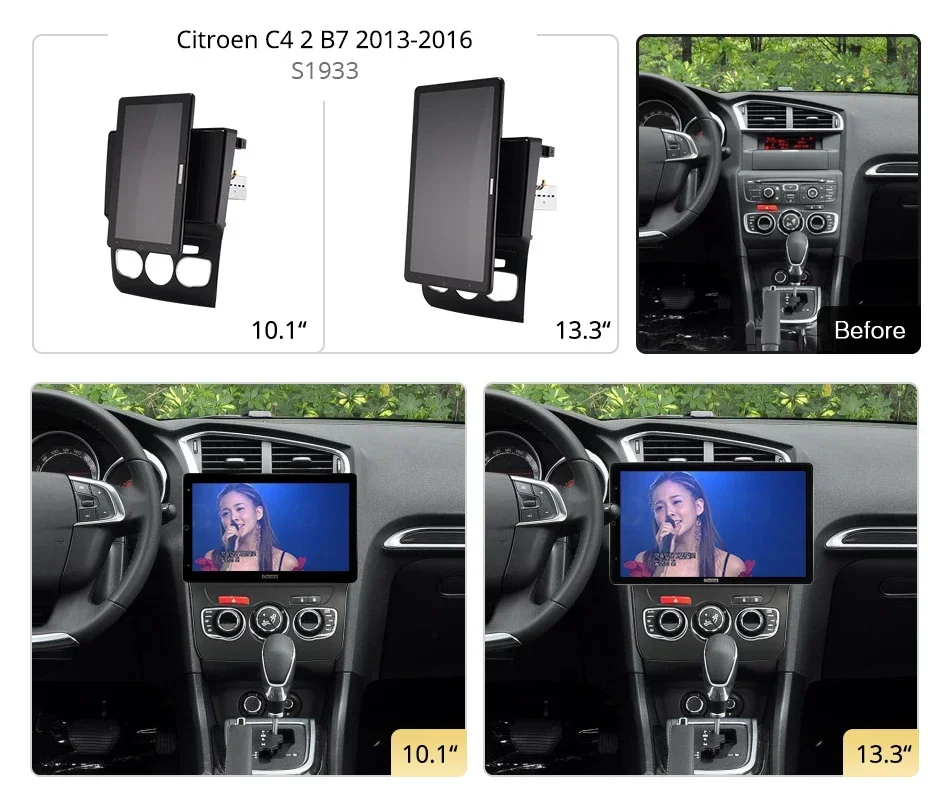 13.3 Inch Ownice Android10.0 Car Radio 360 Panorama for Citroen C4 2 B7 2013-2016 GPS Auto Audio SPDIF Rotatable 4G LTE NO DVD